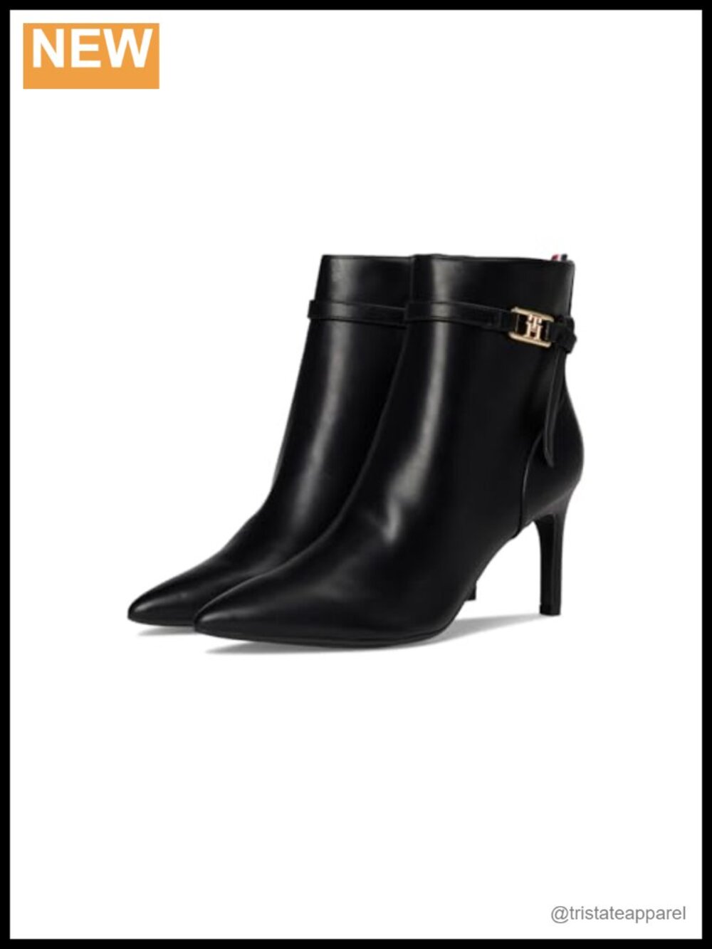 Faux Leather Ankle Booties with Stiletto Heel and Pointed Toe